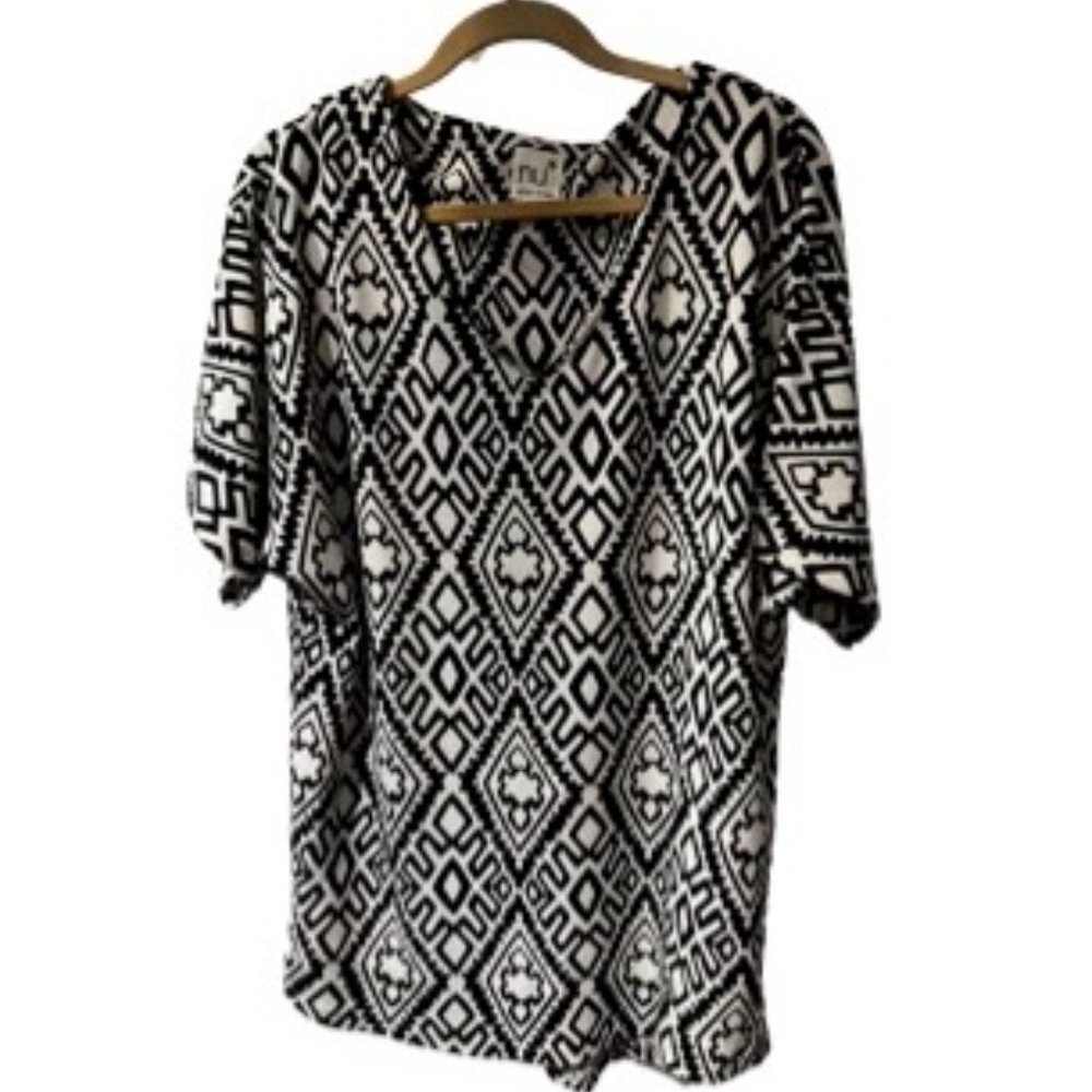 Nu New York - black and white graphic print dress